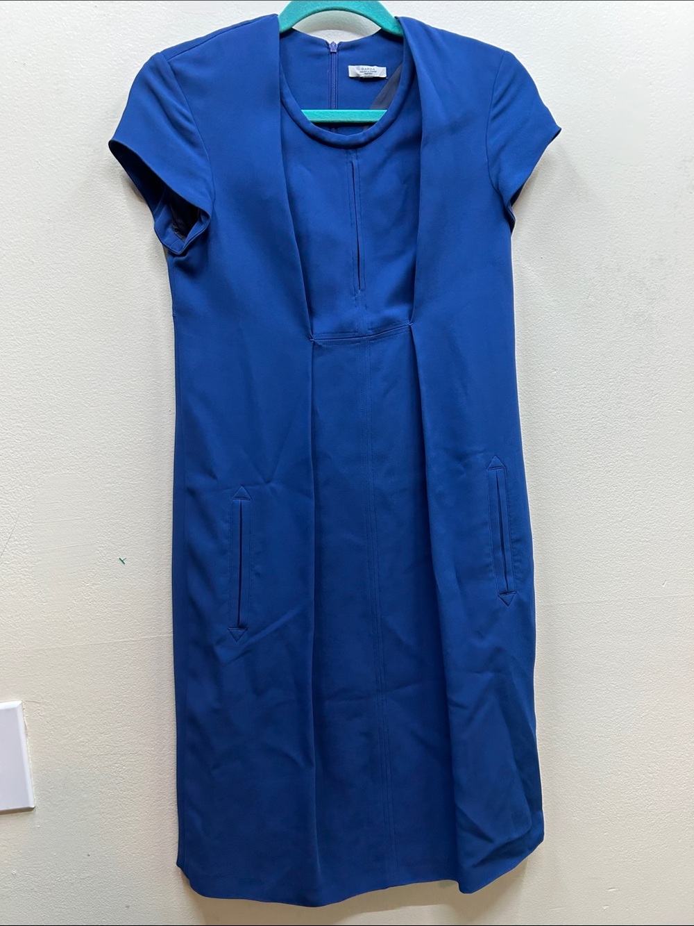 Barba Napoli 'cucito a mano' Cobalt Blue Short Sleeve Midi Dress